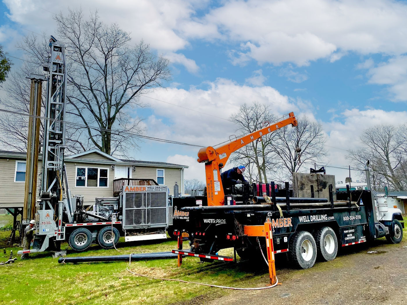 An image of Amber Water Pros equipment - the best Upstate NY & NE PA geothermal well drilling company.